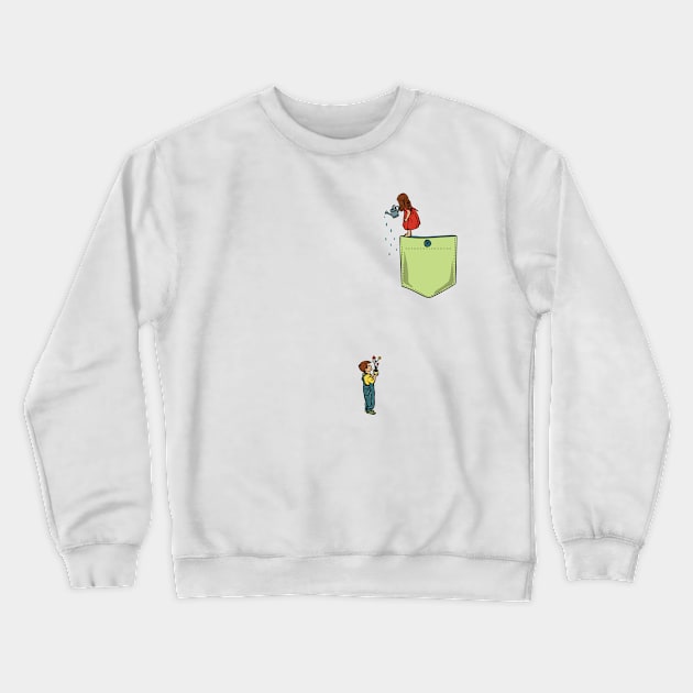 Friendship Pocket Crewneck Sweatshirt by Pocket Puss